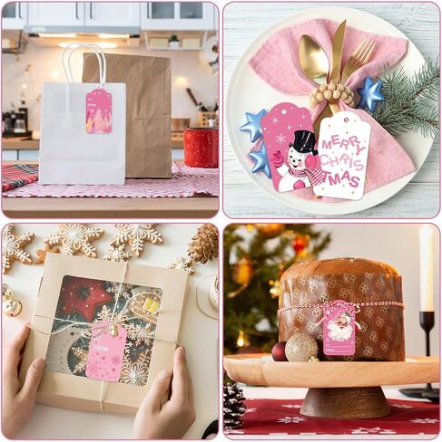 Whaline 120Pcs Halloween Paper Gift Tags Pink Cute Ghost Boo Pumpkin Hanging Labels with Cotton Rope for Birthday Baby Shower Name Present DIY Crafts, 10 Designs in Saudi Arabia