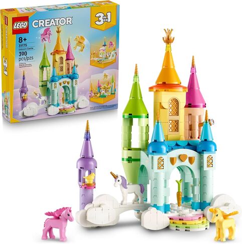 LEGO Creator 3 in 1 Unicorn Castle Building Toy for Kids - Unicorn Toy Trio for Girls & Boys ، Ages 8+ - Build 3 Therend Play Toys مع مجموعة واحدة من لبنات البناء - فكرة هدية لأعياد الميلاد - 31175 in Saudi Arabia