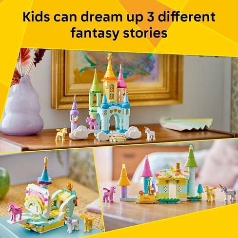 LEGO Creator 3 in 1 Unicorn Castle Building Toy for Kids - Unicorn Toy Trio for Girls & Boys ، Ages 8+ - Build 3 Therend Play Toys مع مجموعة واحدة من لبنات البناء - فكرة هدية لأعياد الميلاد - 31175 in Saudi Arabia