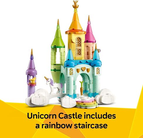 LEGO Creator 3 in 1 Unicorn Castle Building Toy for Kids - Unicorn Toy Trio for Girls & Boys ، Ages 8+ - Build 3 Therend Play Toys مع مجموعة واحدة من لبنات البناء - فكرة هدية لأعياد الميلاد - 31175 in Saudi Arabia