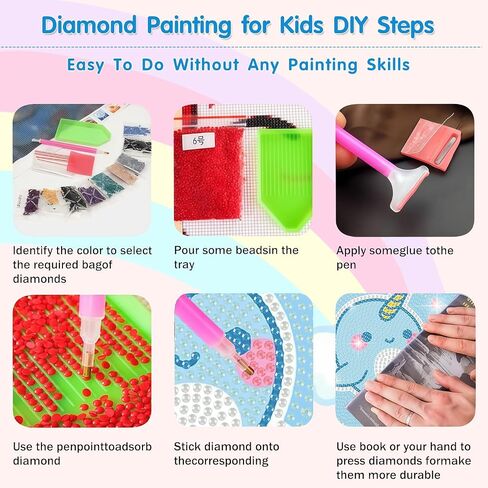 DIYGEMDOT 6 Pack Diamond Art Kits for Kids ، مجموعات طلاء حيوانات لطيف للبنات والفتيان ، DIY 5D GEM ART PANEAS للأعمار 6-7-9-10-11-12 ، 6+ سنوات من العمر ، هدايا عيد ميلاد وحرف (6 × 6 بوصة) in Saudi Arabia