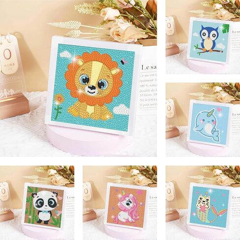 DIYGEMDOT 6 Pack Diamond Art Kits for Kids ، مجموعات طلاء حيوانات لطيف للبنات والفتيان ، DIY 5D GEM ART PANEAS للأعمار 6-7-9-10-11-12 ، 6+ سنوات من العمر ، هدايا عيد ميلاد وحرف (6 × 6 بوصة) in Saudi Arabia