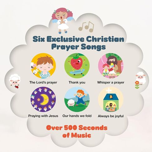 Pray with Jesus –Baby Baptism Gifts, 6 Exclusive Prayer Songs – Musical Bible Toy & Musical Book for Toddlers +18 Months, Christian Sound Book in Kuwait