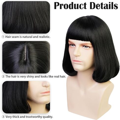 LABEAUTÉ Short Curly Red Pigtails Wig with Bangs for Women Girls Cosplay Wig for Halloween + Free Cap in Kuwait