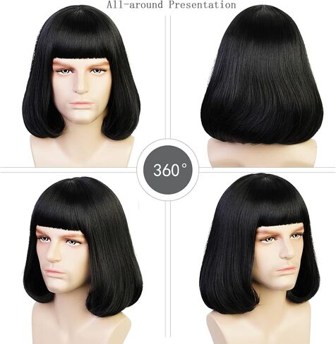 LABEAUTÉ Short Curly Red Pigtails Wig with Bangs for Women Girls Cosplay Wig for Halloween + Free Cap in Kuwait