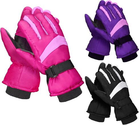 Tarpop 3 Pairs Mens Ski Gloves Winter Warm Gloves Adjustable Non Slip Gloves Snowboard Waterproof Warm Snow Gloves Men's Insulated Winter Gloves for Mens Cold Weather Skiing Snowboarding in Kuwait