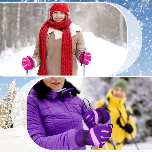 Tarpop 3 Pairs Mens Ski Gloves Winter Warm Gloves Adjustable Non Slip Gloves Snowboard Waterproof Warm Snow Gloves Men's Insulated Winter Gloves for Mens Cold Weather Skiing Snowboarding in Kuwait