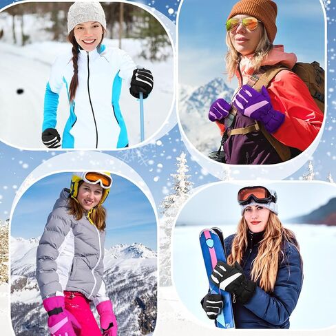 Tarpop 3 Pairs Mens Ski Gloves Winter Warm Gloves Adjustable Non Slip Gloves Snowboard Waterproof Warm Snow Gloves Men's Insulated Winter Gloves for Mens Cold Weather Skiing Snowboarding in Kuwait