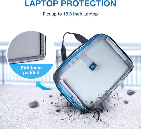 BAGSMART Laptop Bag, 15.6 Inch Computer Bag, Water Resistant Laptop Briefcase, RFID Blocking Messenger Shoulder Bag, Laptop Case for Men, Business, School, Travel, Black in Kuwait