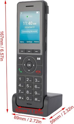 DPOFIRS Cordless Phone ، 4G LTE 2.4G WIFI Landline Phone مع شاشة ملونة 2.4 بوصة لـ DECT VoIP ، دعم بطاقة SIP SIM ، هاتف سطح المكتب المحمول للمنزل التجاري in Saudi Arabia