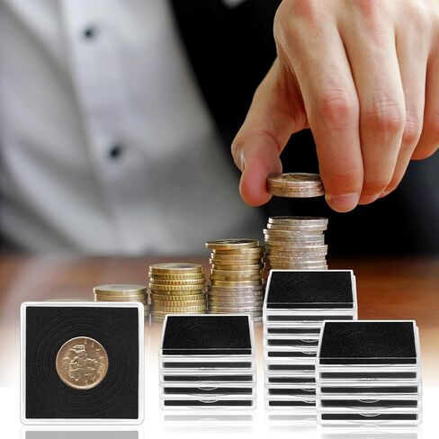 20 PCS قابلة للتعديل في حالة جمع العملة مع الإسفنج ، حاملات كبسولات العملة المعدنية الأكريلية حاملات المفاجئة ، وحالات جمع العملات المعدنية ، واضحة للجميع ، مستلزمات مجموعات الدولار الفضي (20 مم-40 مم) in Saudi Arabia