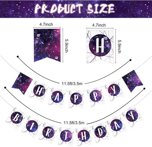 Tiamon 171 PCS Galaxy Space Party Decoration Set Set Space Space Decorty Decoration Galaxy Tableloth Paper Paper Lapkins ، Birthdy Banner for 24 Guesty Party Supplies (Style Style) in Saudi Arabia