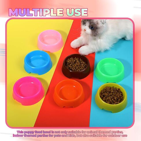 35 Pcs Puppy Dogs Birthday Party Supplies Plastic Dog Bowls Bulk Reusable Food Feeding Water Pet Bowl for Cat Paw Party Favor (7 Colors) in Saudi Arabia