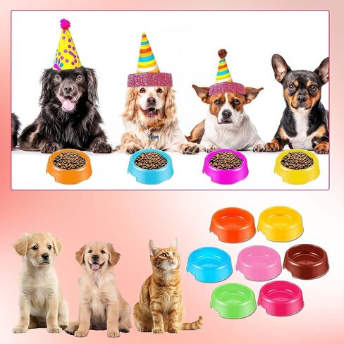 35 Pcs Puppy Dogs Birthday Party Supplies Plastic Dog Bowls Bulk Reusable Food Feeding Water Pet Bowl for Cat Paw Party Favor (7 Colors) in Saudi Arabia