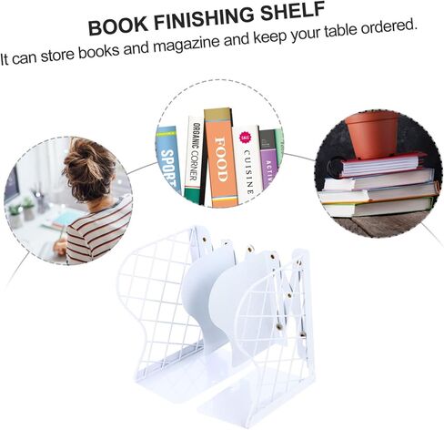 1 PC Folding Iron Grid Book Rack Stretchy Book Organizer for Space Saving Storage Iron Bookshelf for Home Office and School Use in Saudi Arabia