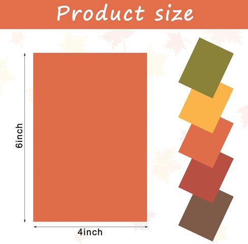 Whaline 200 Sheets 4 × 6 بوصة متنوعة من الخريف البطاقة الورق ورق القصاصات الصفراء اللون الأخضر الأخضر الورق لخريف عيد الشكر DIY أوراق MANCER in Saudi Arabia