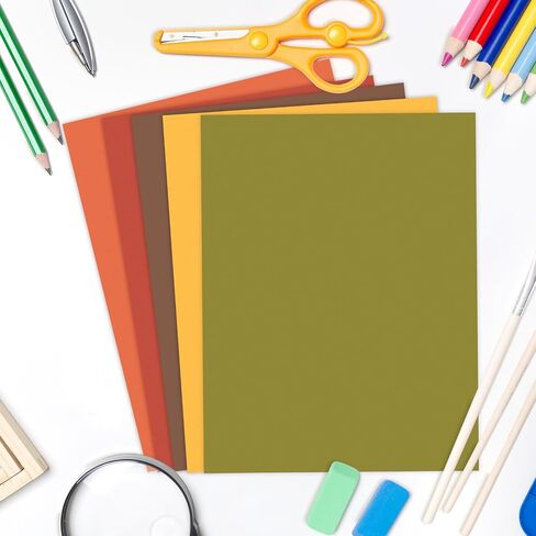 Whaline 200 Sheets 4 × 6 بوصة متنوعة من الخريف البطاقة الورق ورق القصاصات الصفراء اللون الأخضر الأخضر الورق لخريف عيد الشكر DIY أوراق MANCER in Saudi Arabia