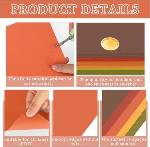 Whaline 200 Sheets 4 × 6 بوصة متنوعة من الخريف البطاقة الورق ورق القصاصات الصفراء اللون الأخضر الأخضر الورق لخريف عيد الشكر DIY أوراق MANCER in Saudi Arabia