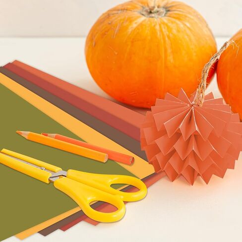 Whaline 200 Sheets 4 × 6 بوصة متنوعة من الخريف البطاقة الورق ورق القصاصات الصفراء اللون الأخضر الأخضر الورق لخريف عيد الشكر DIY أوراق MANCER in Saudi Arabia