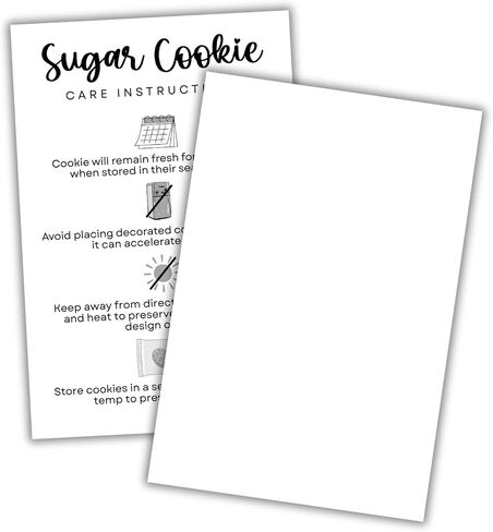 Cookie Backer Cardstock Grease Resistant Proof 30pk 4x6" Plain White for Sugar Cookies Sprinkles for Bags Care Instructions Packaging Storage Preservation Baking in Saudi Arabia