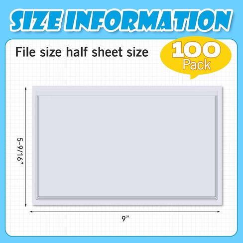 Epakh 100 Pcs Self Adhesive Pockets for Planners 9 x 5.6 Inch Clear Adhesive Sticky Pockets Plastic Label Sleeves Work Job Ticket Order Holders with Top Open for Home Posting Signs Office in Saudi Arabia