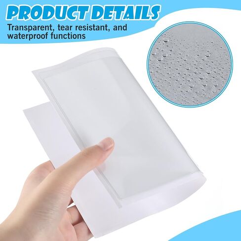Epakh 100 Pcs Self Adhesive Pockets for Planners 9 x 5.6 Inch Clear Adhesive Sticky Pockets Plastic Label Sleeves Work Job Ticket Order Holders with Top Open for Home Posting Signs Office in Saudi Arabia