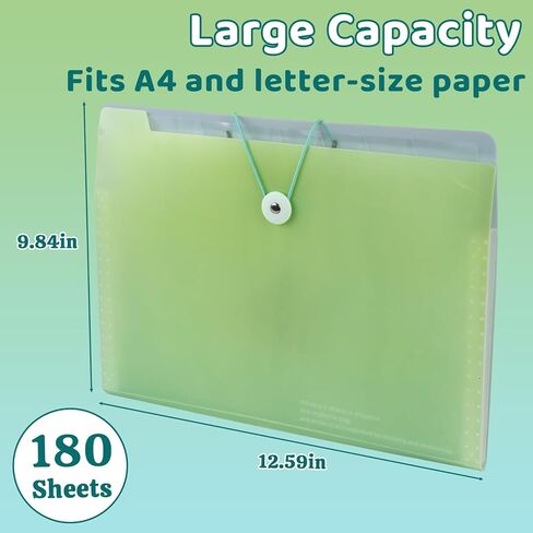 مجلد الأكورديون مع تسميات ، خطاب/A4 حجم 8 جيوب توسيع منظم الملفات ، منظمي المستندات المحمولة لاستلام فاتورة الورق ، مستلزمات مكتب مدرسة المنزل (التدرج الأزرق) in Kuwait