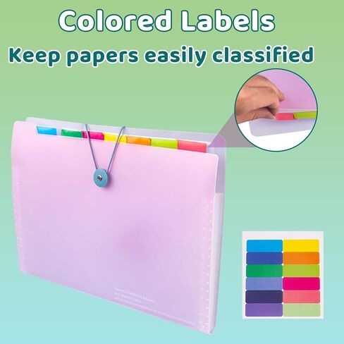 مجلد الأكورديون مع تسميات ، خطاب/A4 حجم 8 جيوب توسيع منظم الملفات ، منظمي المستندات المحمولة لاستلام فاتورة الورق ، مستلزمات مكتب مدرسة المنزل (التدرج الأزرق) in Kuwait