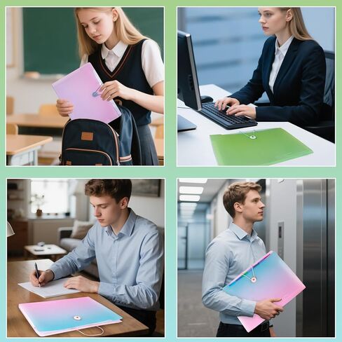 مجلد الأكورديون مع تسميات ، خطاب/A4 حجم 8 جيوب توسيع منظم الملفات ، منظمي المستندات المحمولة لاستلام فاتورة الورق ، مستلزمات مكتب مدرسة المنزل (التدرج الأزرق) in Kuwait