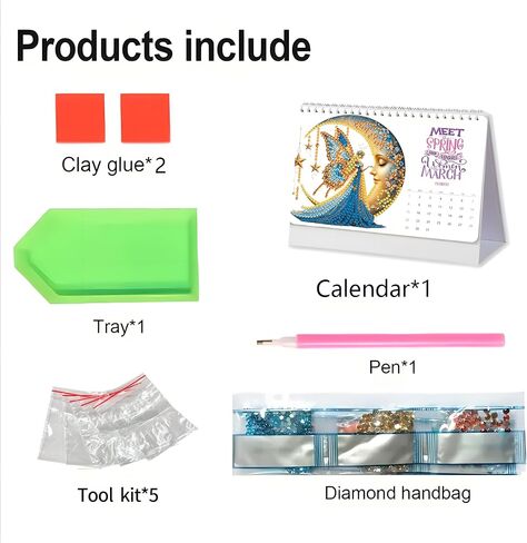 DIY 5D Diamond Painting Desk Calendar 2026 ، Fanding Flip 7.68 "× 6.69" ، يناير 2026 - ديسمبر 2026 مهرجان تقويم الفن الصغير لمكتب المنزل لمكتب المنزل in Saudi Arabia