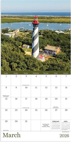 TF Publishing 2026 National Parks-Art Mini Calendar w/Monthly Grids for Appointments and Scheduling - Vertical Small Wall Calendar 2026 w/Premium Matte Paper for Home and Office Organization - 7x7in in Saudi Arabia