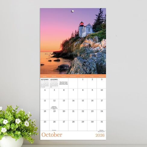 TF Publishing 2026 National Parks-Art Mini Calendar w/Monthly Grids for Appointments and Scheduling - Vertical Small Wall Calendar 2026 w/Premium Matte Paper for Home and Office Organization - 7x7in in Saudi Arabia
