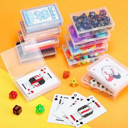 100 Pcs Playing Card Box Trading Card Case Clear Card Deck Cases Card Storage Organizer Plastic Playing Card Case for Bank Business Gaming Cards, 3.86 x 2.91 x 0.94 Inch in Saudi Arabia