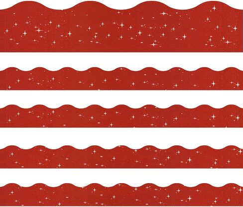 60pt Shine Scalloped Bulletin Border-Border-Border Red Border ، Red Red Trim Decorative Roll for Champaring ، School ، Office ، Home in Kuwait