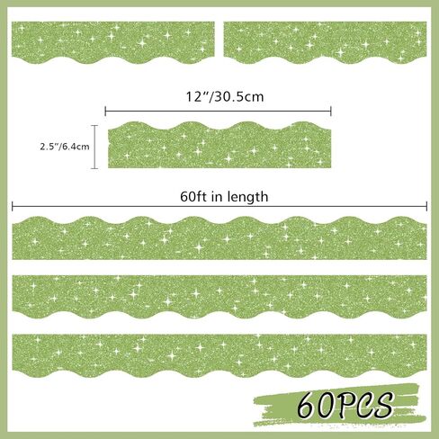 60pt Shine Scalloped Bulletin Border-Border-Border Red Border ، Red Red Trim Decorative Roll for Champaring ، School ، Office ، Home in Kuwait