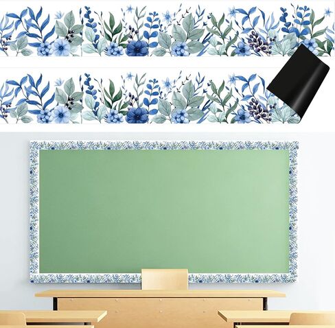 Worldbazaar 16 PCS Magnetic Eucalyptus الحدود الأوكالبتوس الفصول الدراسية زخارف السبورة البيضاء 11.8 × 2 بوصة النشرة النباتية الحدود المغناطيس الأوكالبتوس ديكور in Saudi Arabia