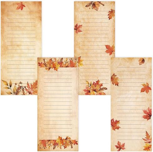 Whaline 4Pcs Fall Thanksgiving Magnetic Notepad Vintage Maple Leaves List to-Do Paper Pad Autumn Leaves Grocery Shopping List Memo Note Pad for Harvest Home Kitchen Fridge Decor in Saudi Arabia