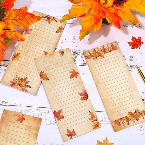 Whaline 4Pcs Fall Thanksgiving Magnetic Notepad Vintage Maple Leaves List to-Do Paper Pad Autumn Leaves Grocery Shopping List Memo Note Pad for Harvest Home Kitchen Fridge Decor in Saudi Arabia