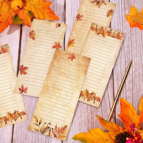 Whaline 4Pcs Fall Thanksgiving Magnetic Notepad Vintage Maple Leaves List to-Do Paper Pad Autumn Leaves Grocery Shopping List Memo Note Pad for Harvest Home Kitchen Fridge Decor in Saudi Arabia