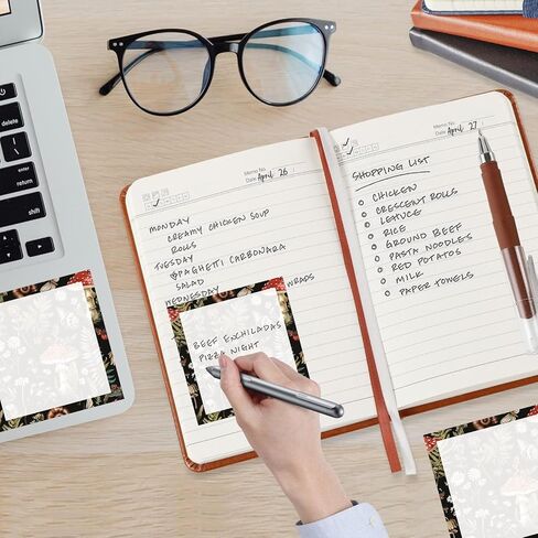 ملاحظات لزجة ، وسدان ، 3 × 3 بوصات ، وسادات الملاحظات ذاتية التوسيق الملونة ، والمناصب السهلة ، والفطر القوي اللطيف ، الفطر الأسود in Kuwait