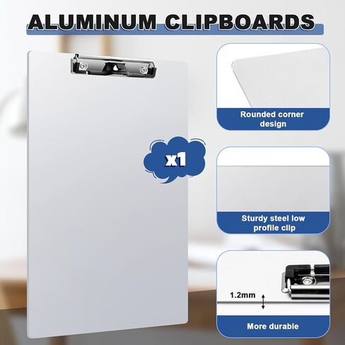 Tenceur 2 Pcs Aluminum Legal Size Clipboard 8.5x14 Inch Metal Clipboard with Metal Clip Heavy Duty High Capacity Durable Suitable for Legal Lawyers and Business School Office Supply in Saudi Arabia
