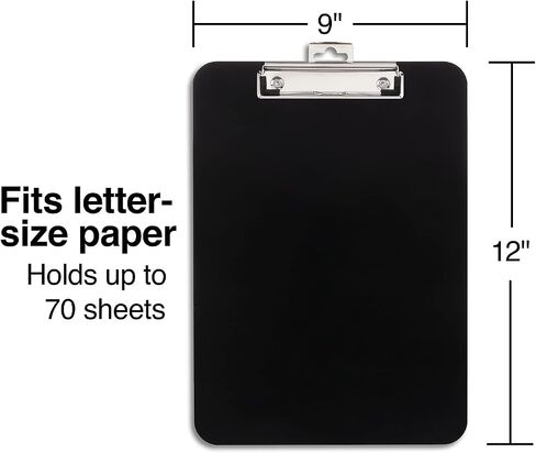 Staples 951060 Plastic Clipboards Black 6/Pack (23143) in Saudi Arabia