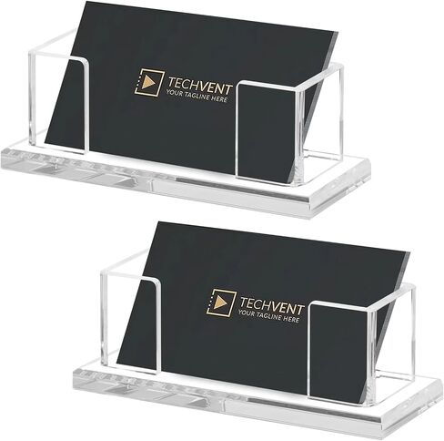 حامل بطاقة أعمال Weiai Acrylic للمكتب ، وقطعتان حديثان واضحان منظم البطاقات التجارية الواضحة in Kuwait