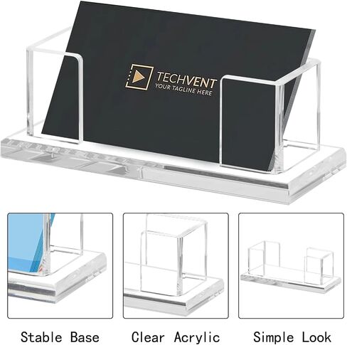 حامل بطاقة أعمال Weiai Acrylic للمكتب ، وقطعتان حديثان واضحان منظم البطاقات التجارية الواضحة in Kuwait