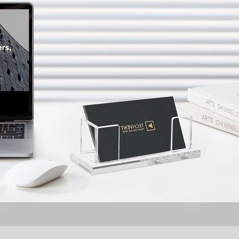حامل بطاقة أعمال Weiai Acrylic للمكتب ، وقطعتان حديثان واضحان منظم البطاقات التجارية الواضحة in Kuwait