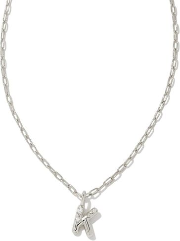 Kendra Scott Crystal Letter Short Pendant Necklace Gold White Cz S One Size in Kuwait