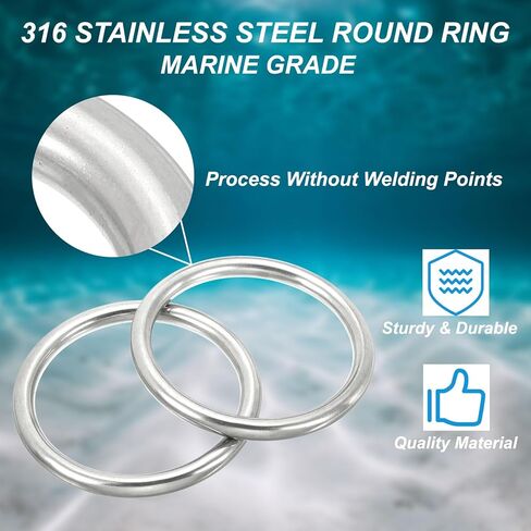 حلقات Patikil Metal 316 حلقات من الفولاذ المقاوم للصدأ من الدرجة البحرية متعددة الأغراض حلقات دائرية ملحومة ل macrame in Saudi Arabia