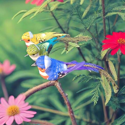 12PCS Realistic Artificial Canary - Handcrafted Foam Dummy Bird, Home Decoration Bird, Suitable for Garden, Home Flower Arrangement, Christmas Tree and Handicraft Decoration (12 pcs) in Saudi Arabia