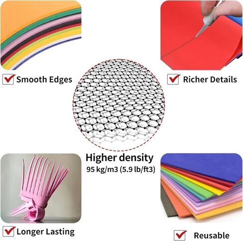 EVA Foam Sheets Crafts 9x12 in 30pack 10 Colors 2mm eva coll Craft Foam Paper for Project Project Prestchoolers Scrapbooking DIY Handcraft in Kuwait