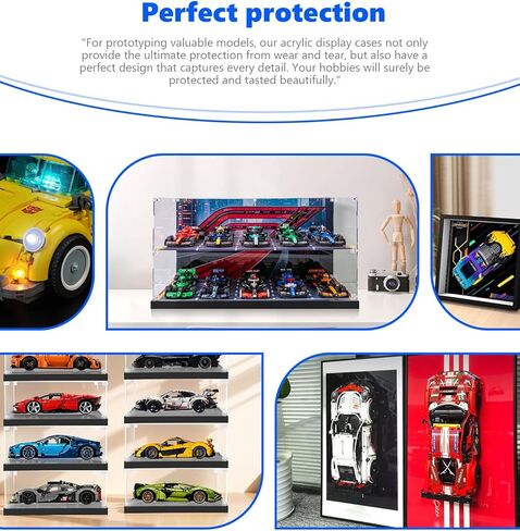 حافظة عرض أكريليك من icuanuty لأبطال Lego Speed ​​وطراز السيارة، صندوق عرض شفاف مقاوم للغبار مع قاعدة سوداء، الكل في واحد، خالي من التثبيت (7.87 × 3.94 × 3.94 بوصة) in Kuwait
